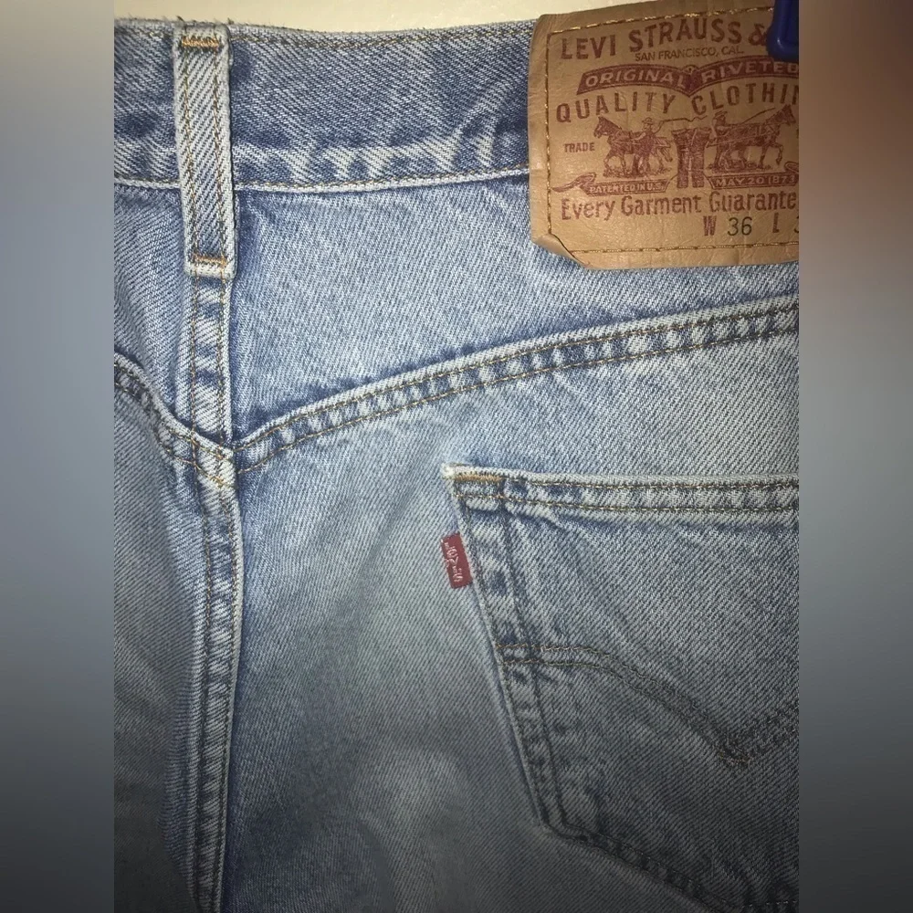 𝅺LEVI'S Mens Cotton Relaxed Fit Straight Leg Vintage Y2K Blue Jean Size 36X30